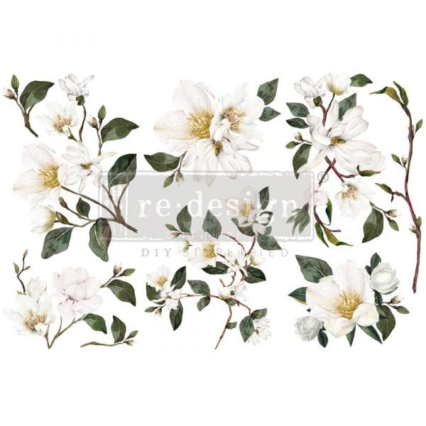 DECOR TRANSFERS® – WHITE MAGNOLIA – 3 SHEETS, 6″X12″ – Allure Design &  Creations
