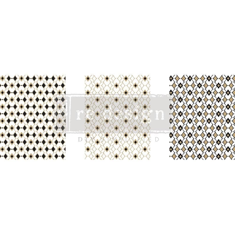 ReDesign with Prima DECOR TRANSFERS® – MOROCCAN DIAMONDS – 3 SHEETS, 8.5″X11″