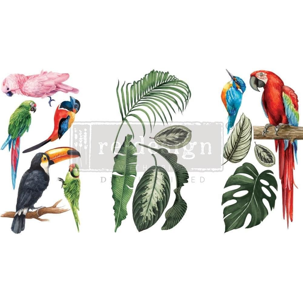 ReDesign with Prima DECOR TRANSFERS® – TROPICAL BIRDS – 3 SHEETS, 6″X12″
