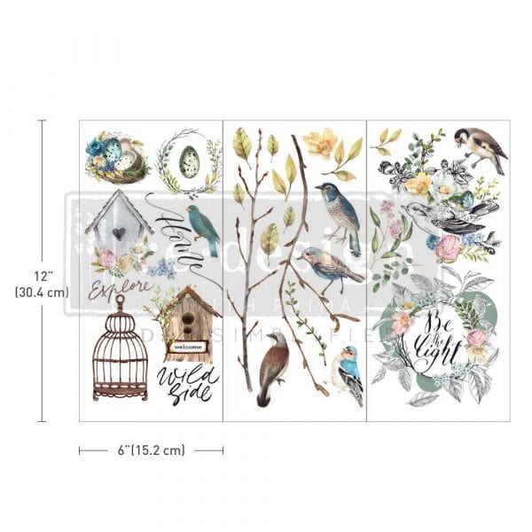 ReDesign with Prima SMALL TRANSFERS – GARDEN MARVELS – 3 SHEETS, 6″X12″