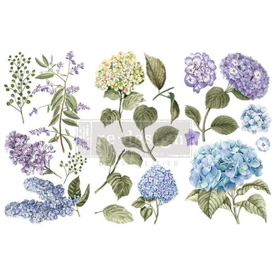 ReDesign with Prima SMALL TRANSFERS – MYSTIC HYDRANGEA – 3 SHEETS, 6″X12