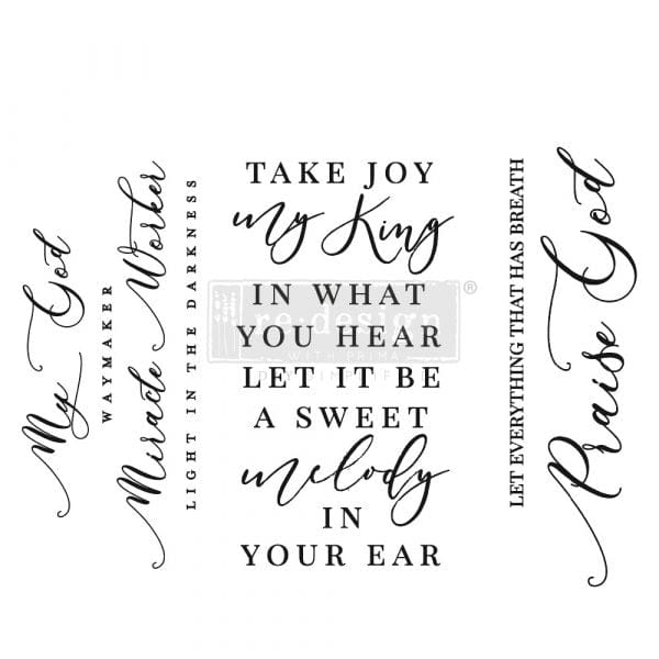ReDesign SMALL TRANSFERS – SCRIPTURE – 3 SHEETS, 6″X12″